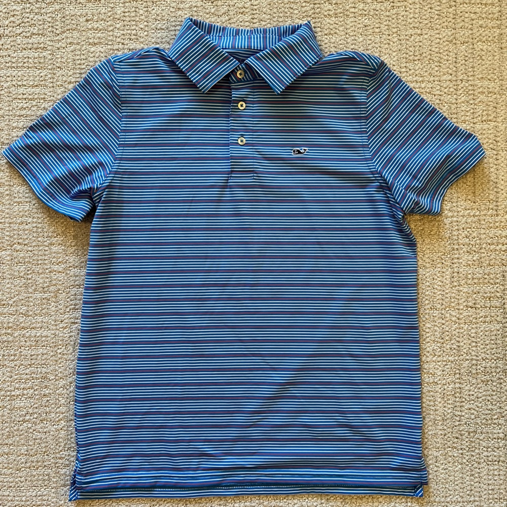 Vineyard Vines Boys Bradley Stripe Sankaty Polo | Size L